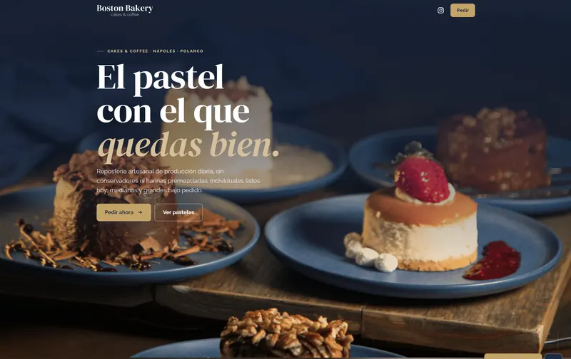 Portada del sitio de Boston Bakery