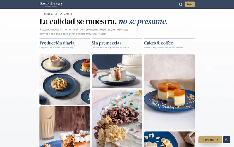 Catálogo de pasteles y panadería