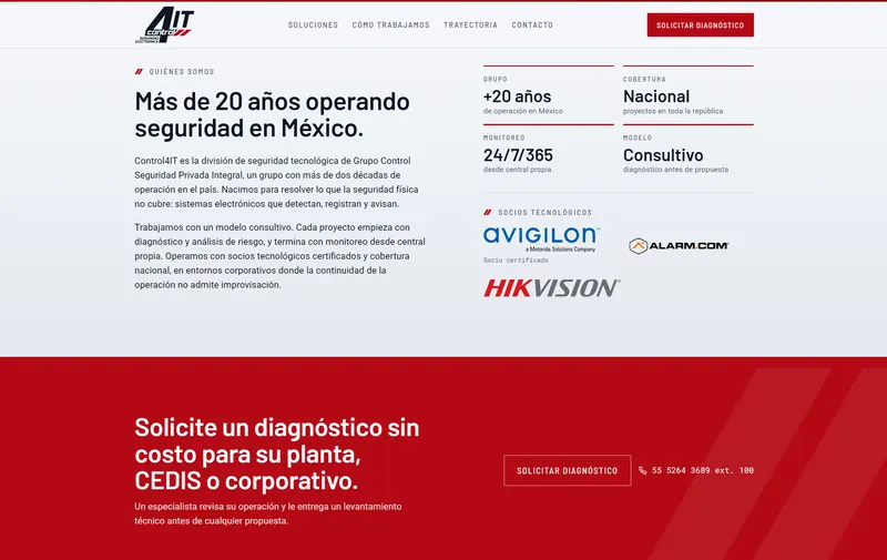 Sección de experiencia y marcas que instalan