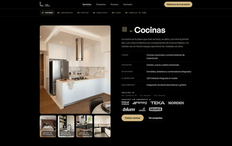 Página de cocinas de Luis Llano