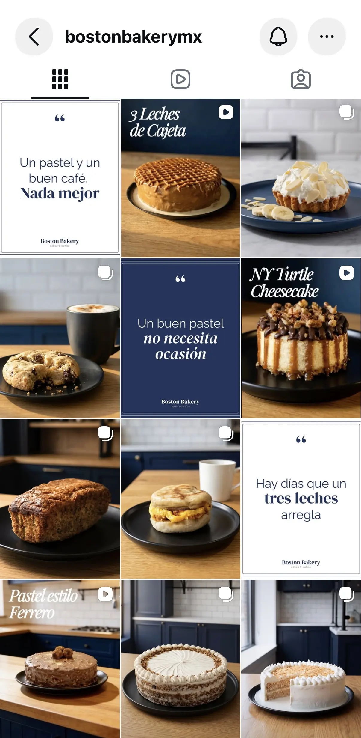 Boston Bakery — Sistema de contenido mensual, trabajo de Conver-za